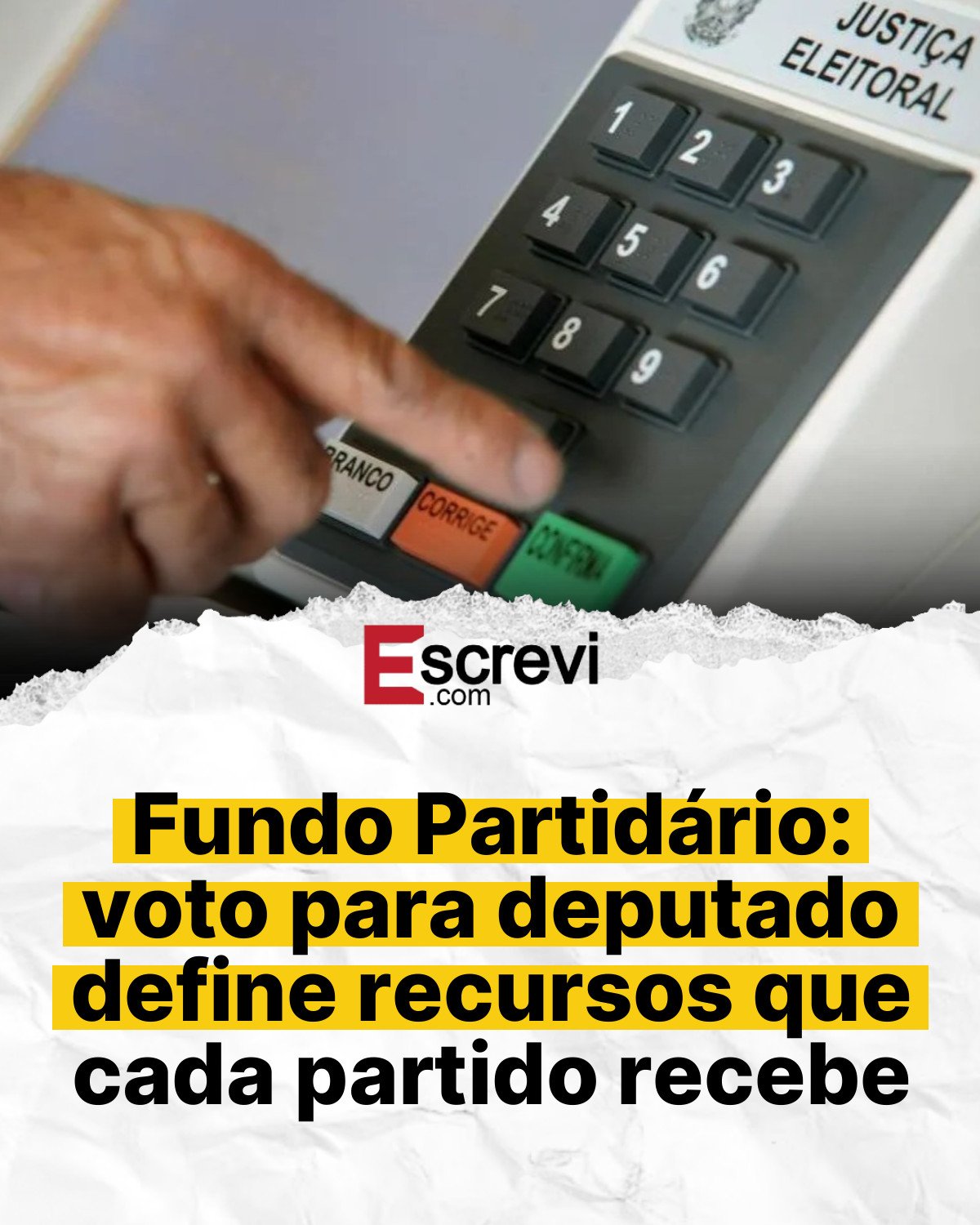 Fundo Partidário: voto para deputado define recursos que cada partido recebe card branco