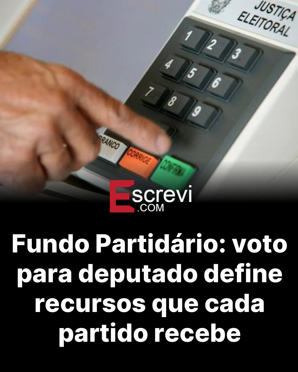 Fundo Partidário: voto para deputado define recursos que cada partido recebe card preto