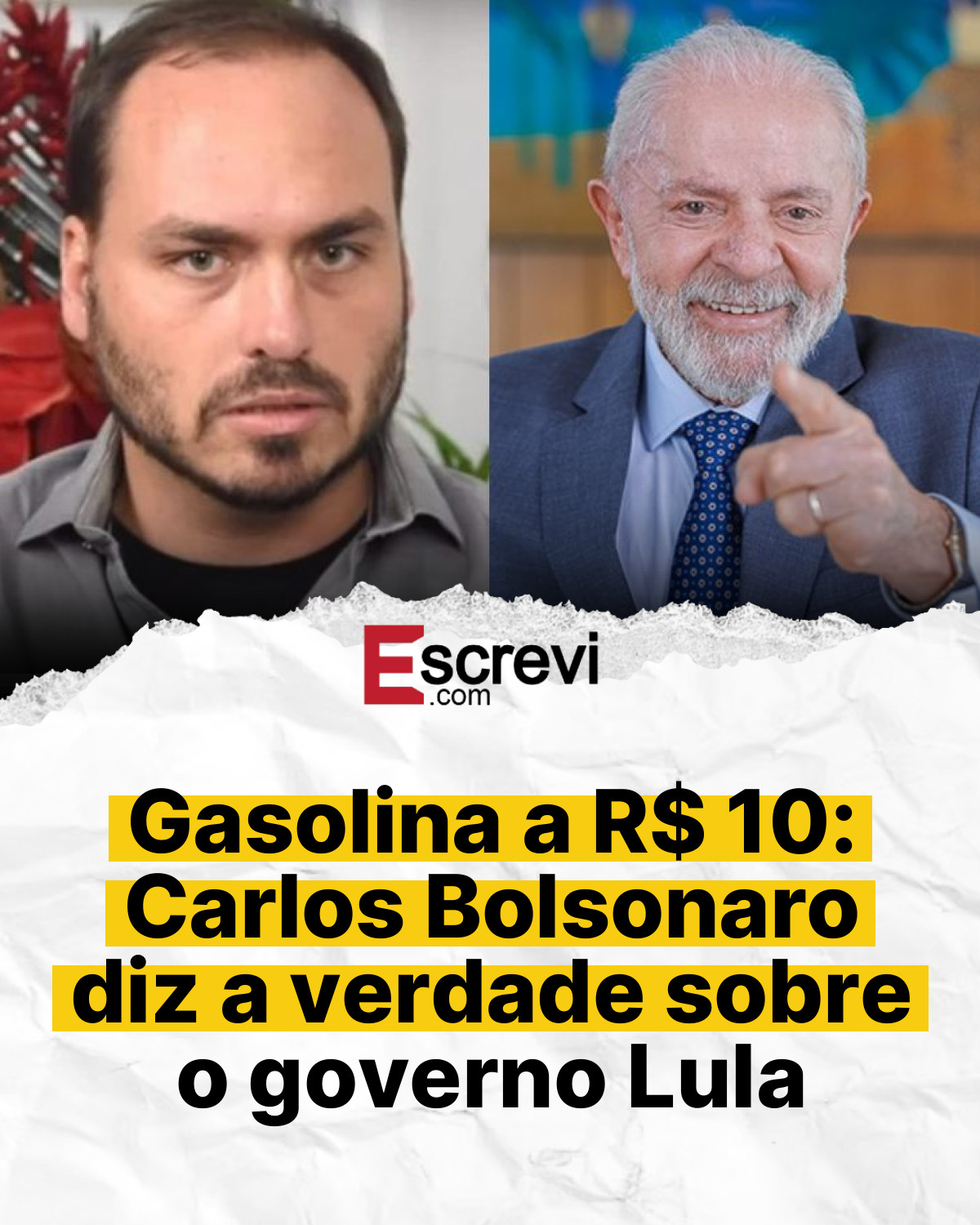 Gasolina a R$ 10: Carlos Bolsonaro diz a verdade sobre o governo Lula card branco