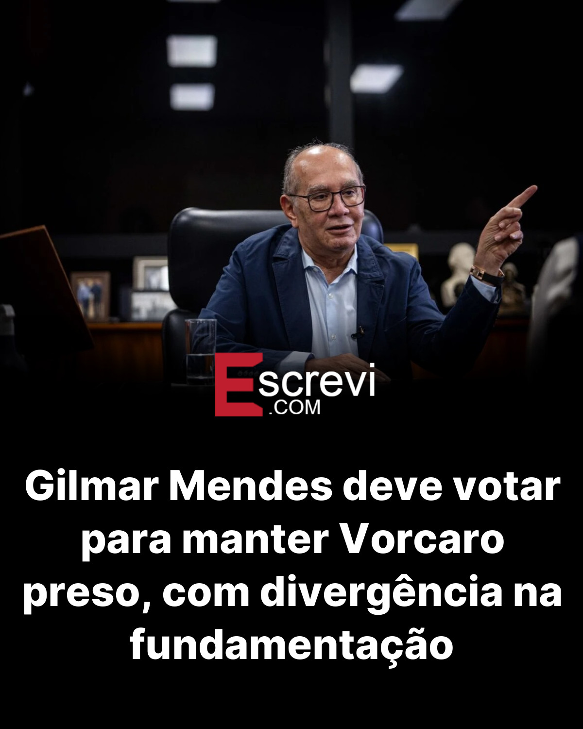 Gilmar Mendes deve votar para manter Vorcaro preso, com divergência na fundamentação card preto