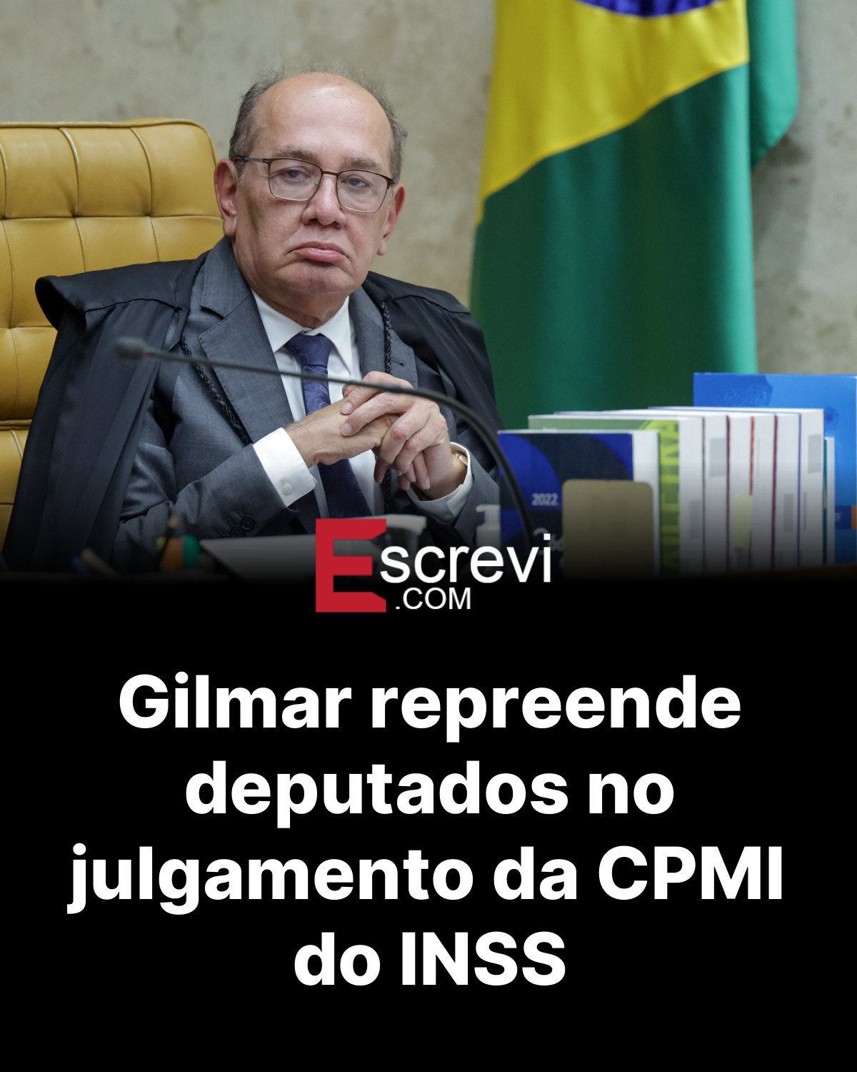 Gilmar repreende deputados no julgamento da CPMI do INSS card preto