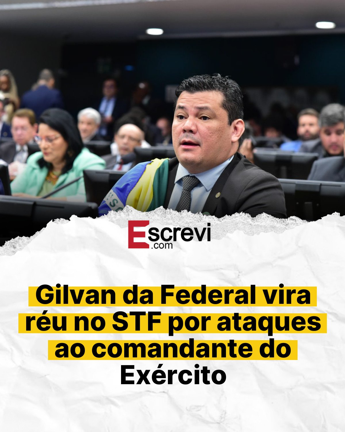 Gilvan da Federal vira réu no STF por ataques ao comandante do Exército card branco