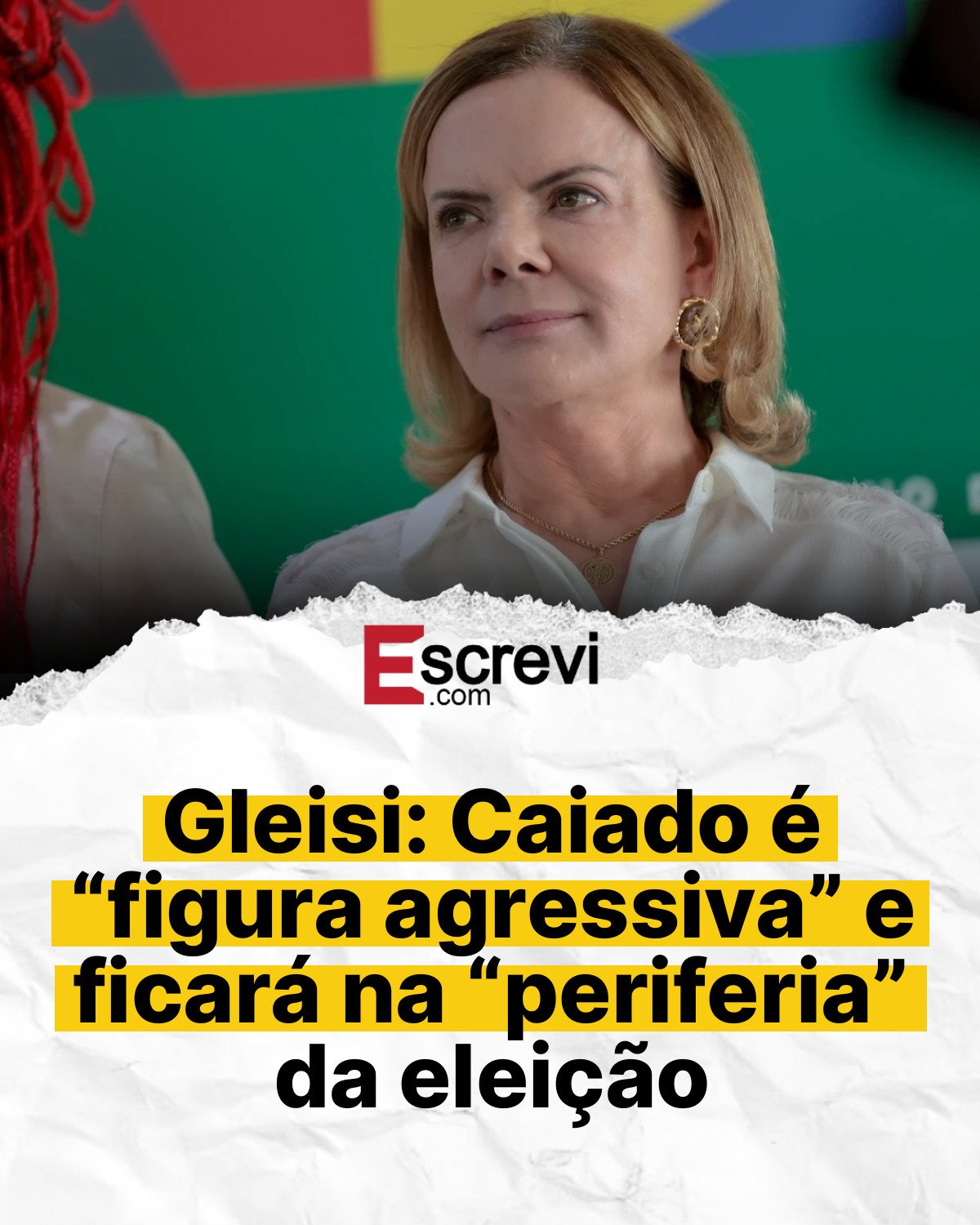 Gleisi: Caiado é “figura agressiva” e ficará na “periferia” da eleição card branco