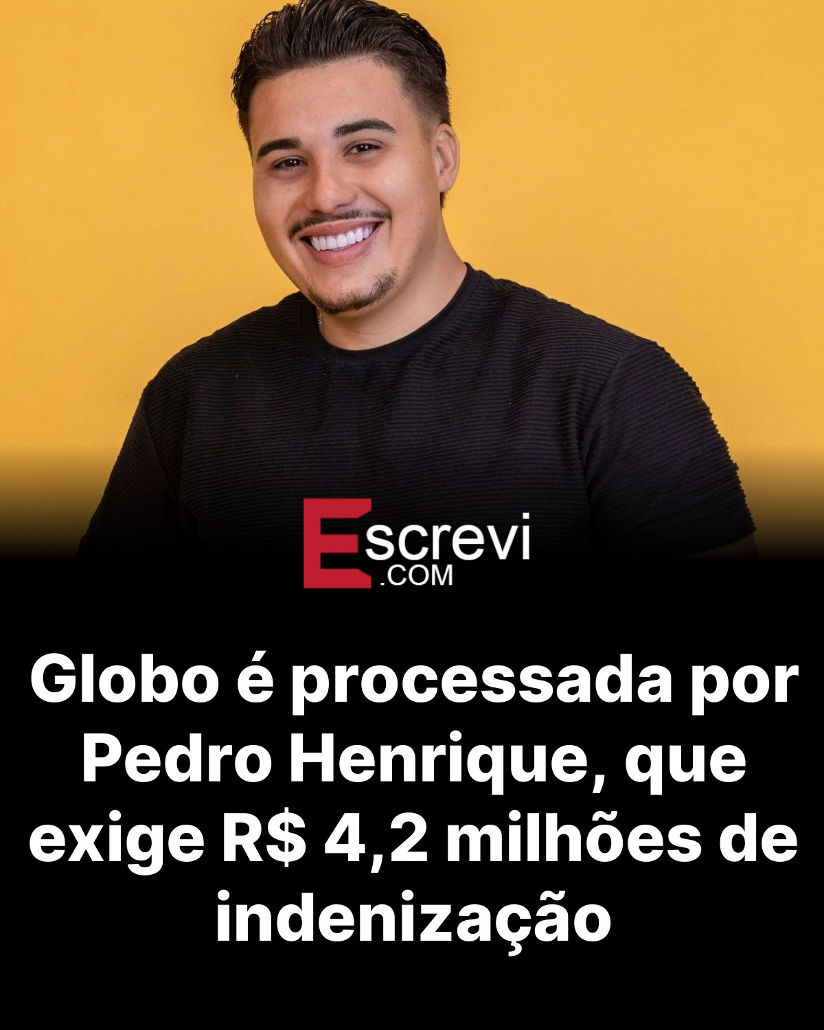 Globo é processada por Pedro Henrique, que exige R$ 4,2 milhões de indenização card preto