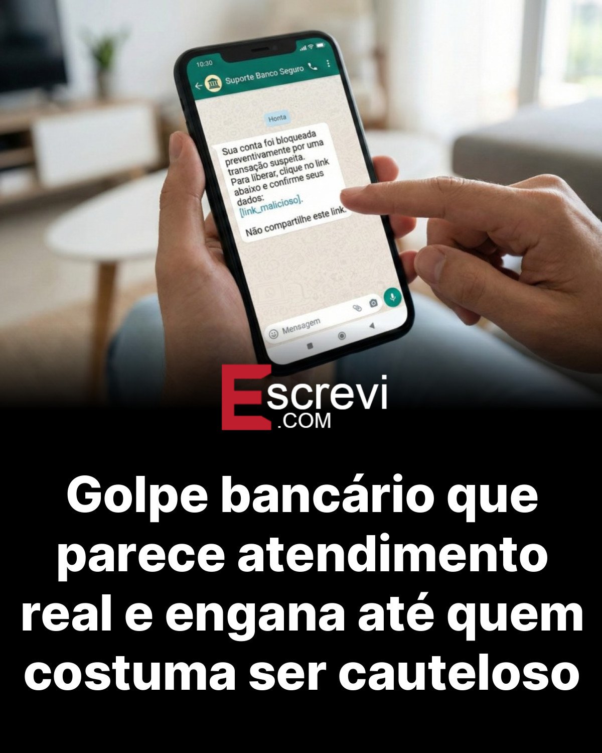 Golpe bancário que parece atendimento real e engana até quem costuma ser cauteloso card preto