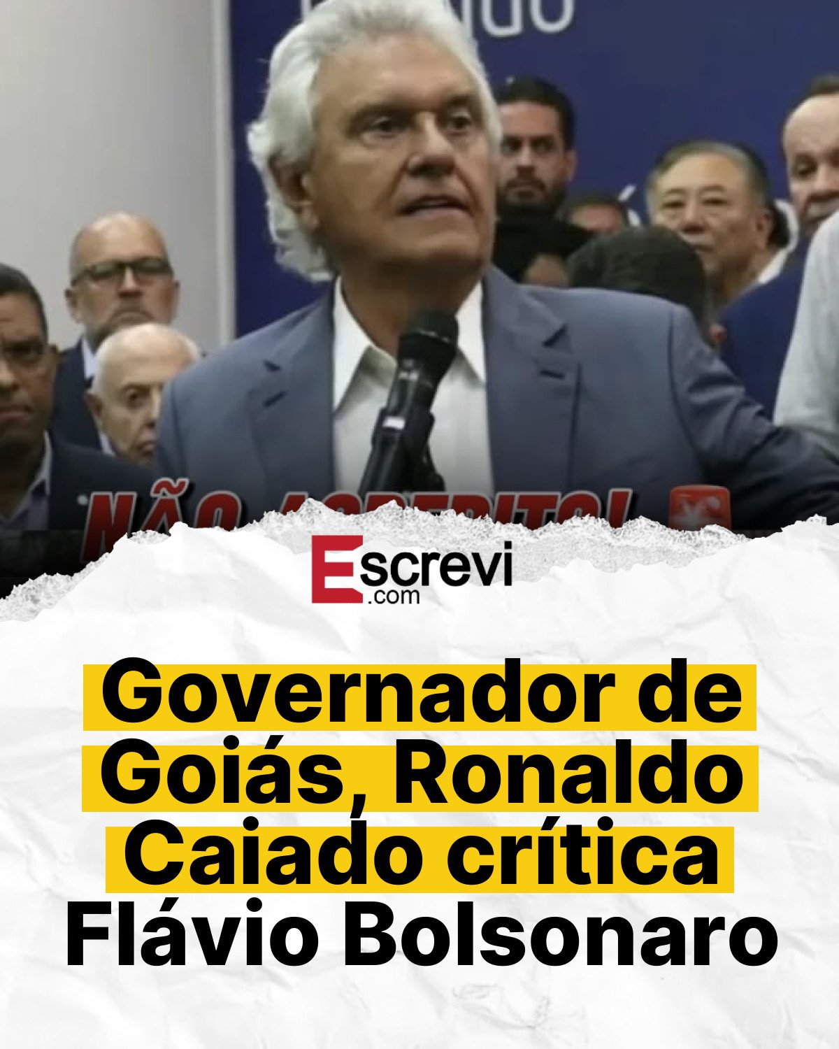 Governador de Goiás, Ronaldo Caiado crítica Flávio Bolsonaro card branco