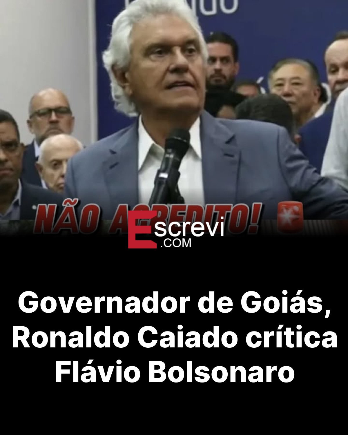 Governador de Goiás, Ronaldo Caiado crítica Flávio Bolsonaro card preto