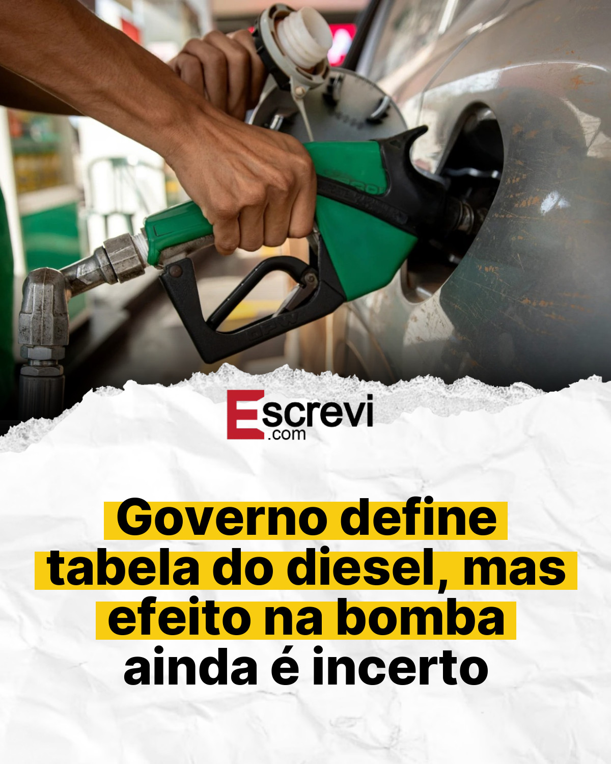 Governo define tabela do diesel, mas efeito na bomba ainda é incerto card branco