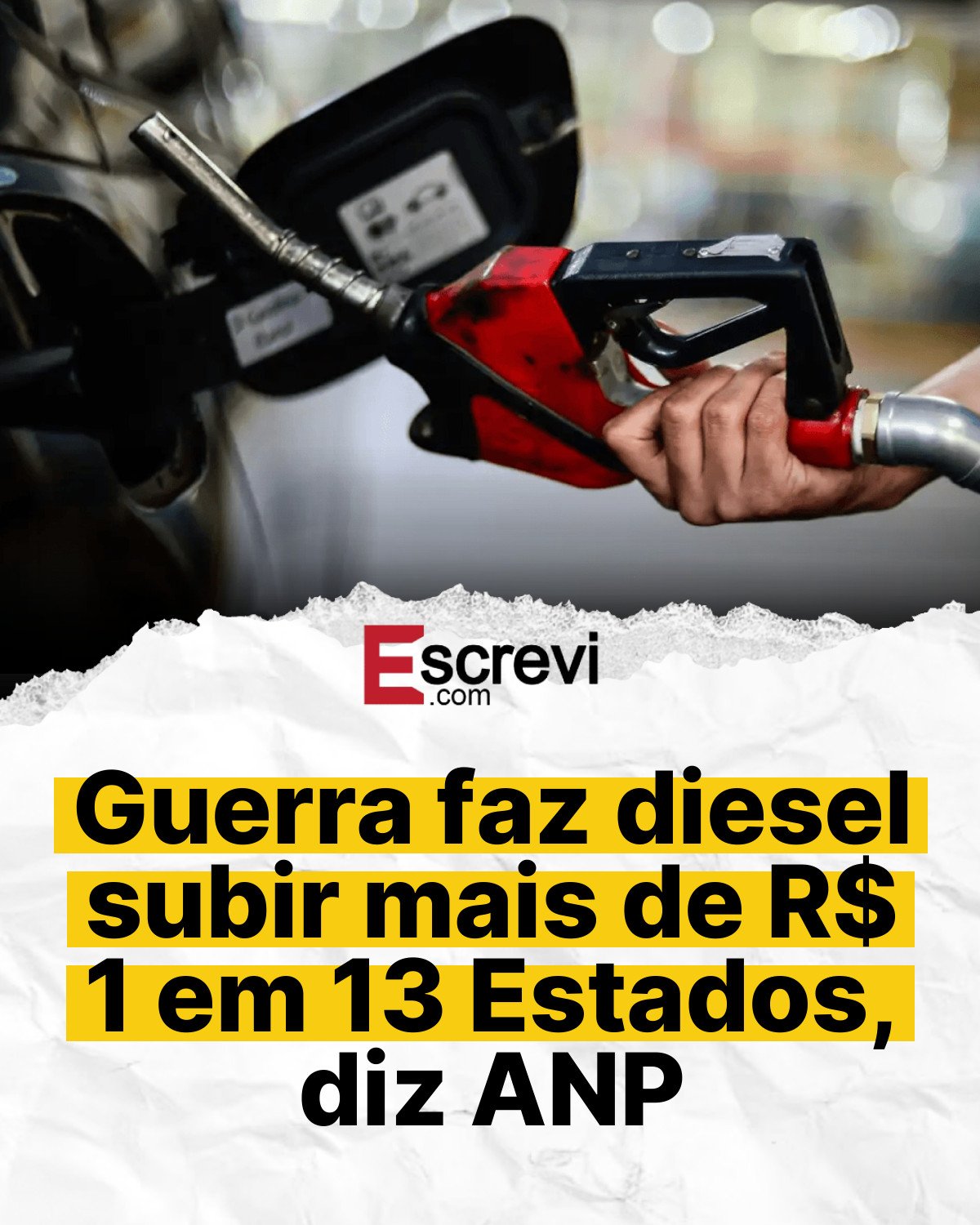 Guerra faz diesel subir mais de R$ 1 em 13 Estados, diz ANP card branco