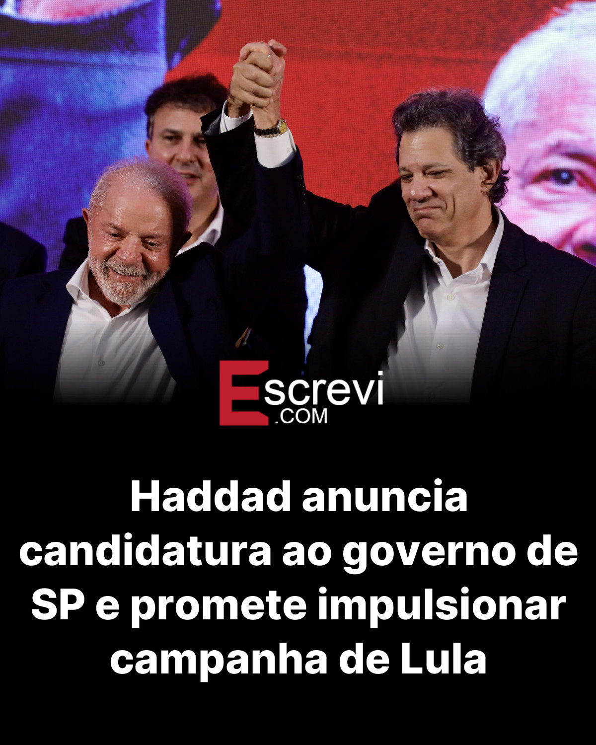 Haddad anuncia candidatura ao governo de SP e promete impulsionar campanha de Lula card preto