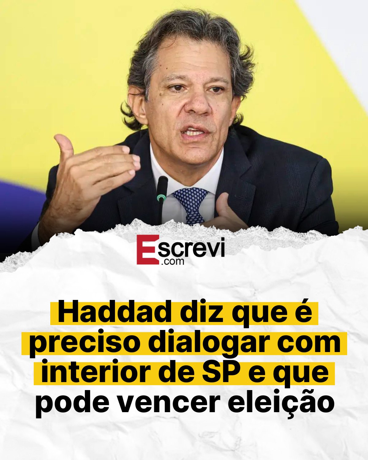 Haddad diz que é preciso dialogar com interior de SP e que pode vencer eleição card branco