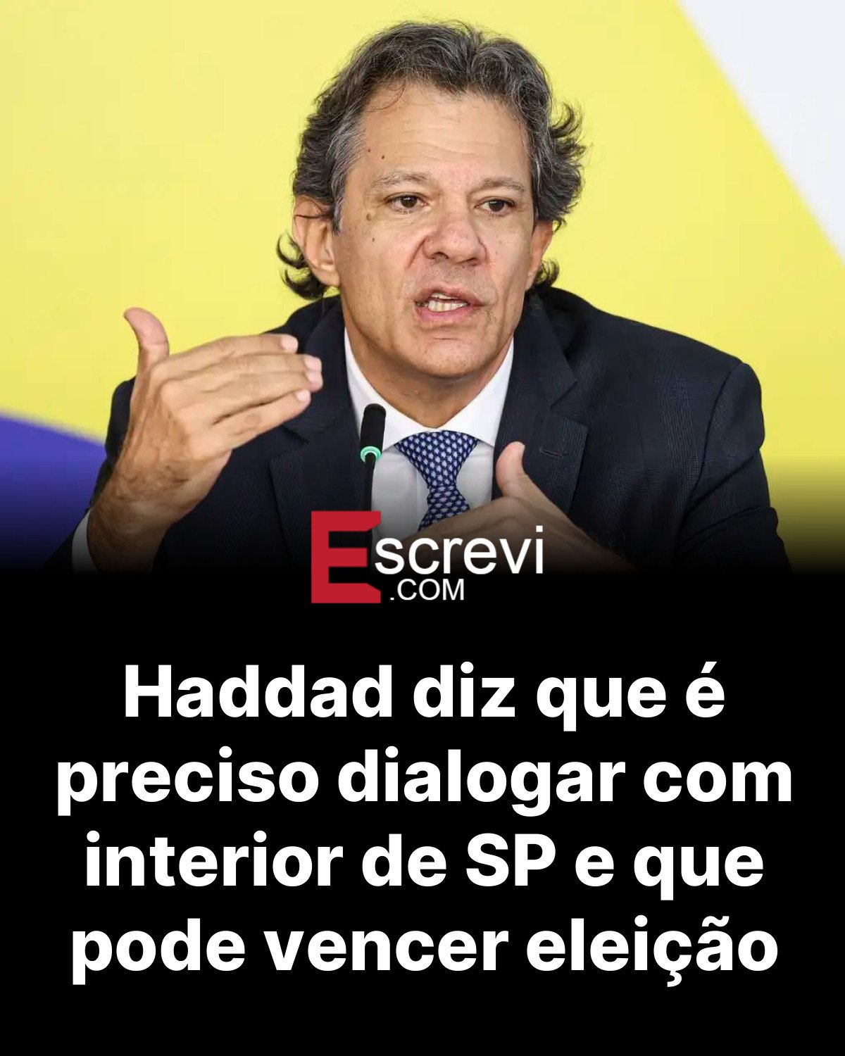 Haddad diz que é preciso dialogar com interior de SP e que pode vencer eleição card preto