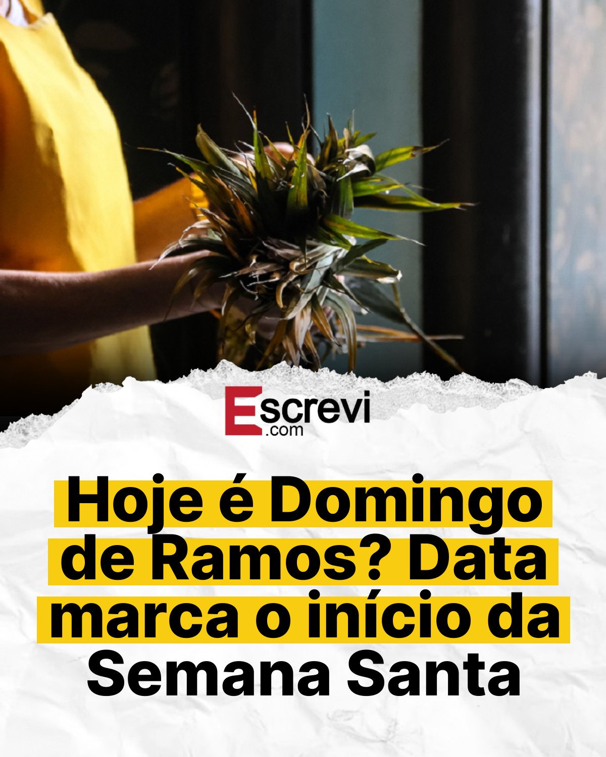 Hoje é Domingo de Ramos? Data marca o início da Semana Santa card branco