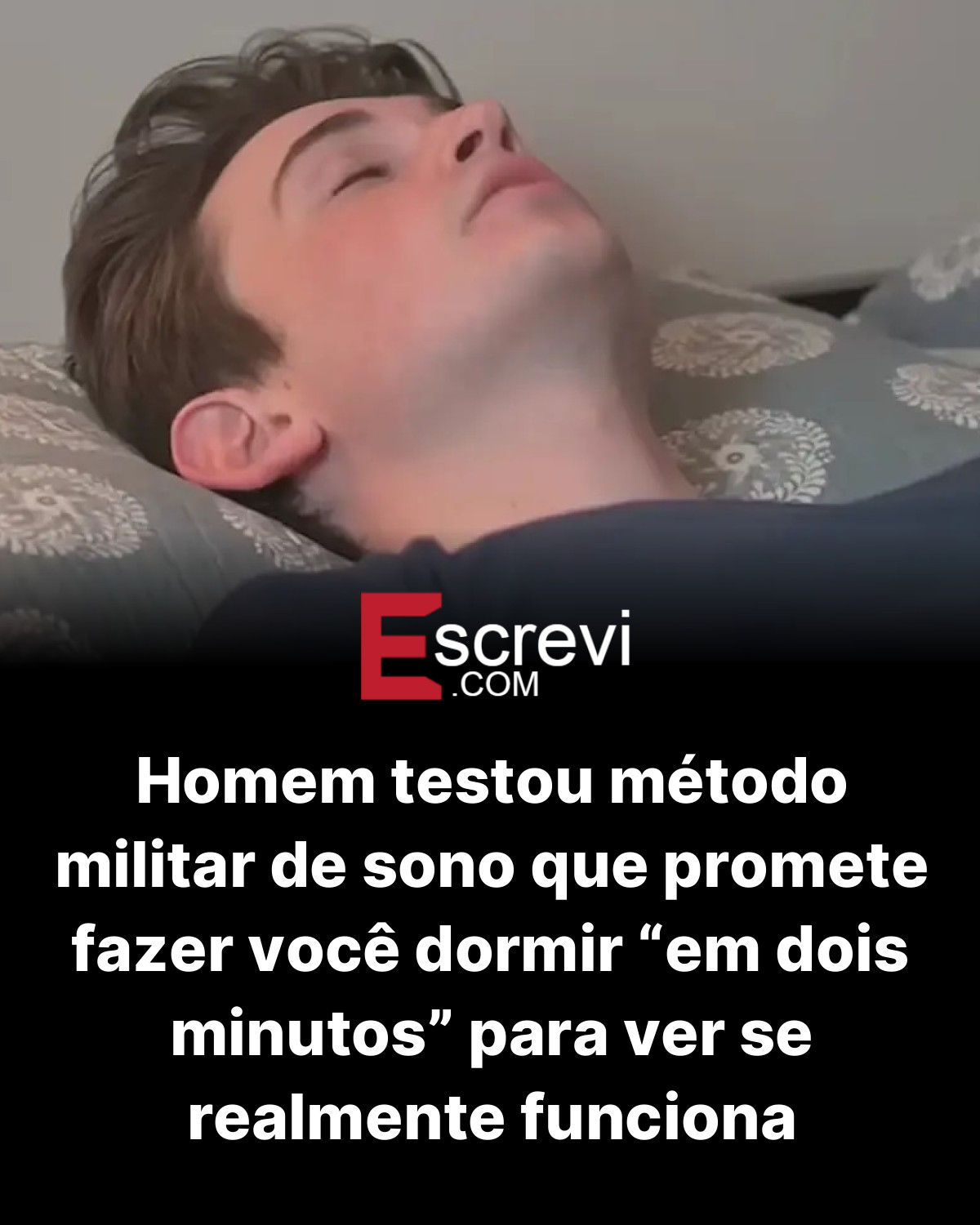 Homem testou método militar de sono que promete fazer você dormir “em dois minutos” para ver se realmente funciona card preto