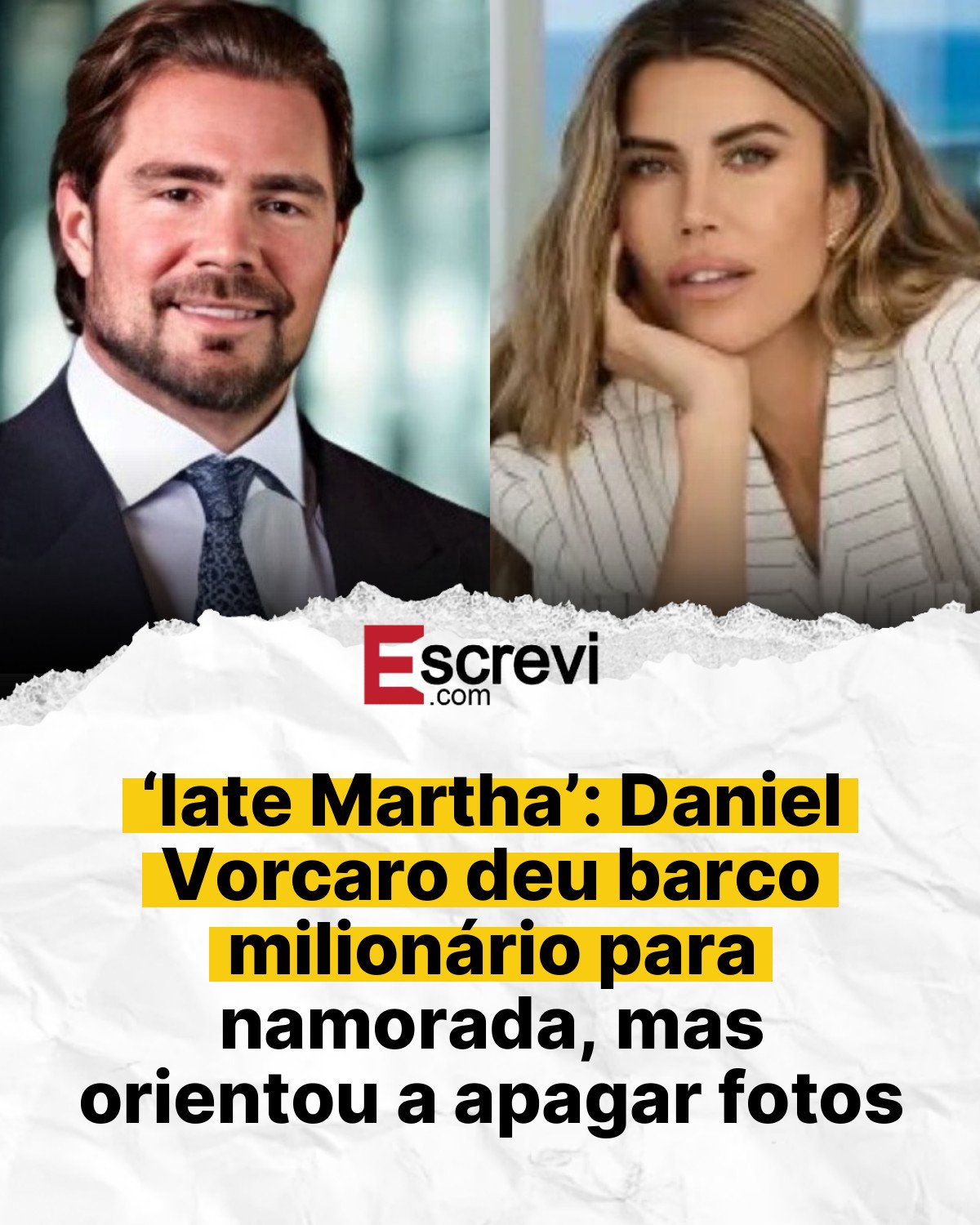 ‘Iate Martha’: Daniel Vorcaro deu barco milionário para namorada, mas orientou a apagar fotos card branco