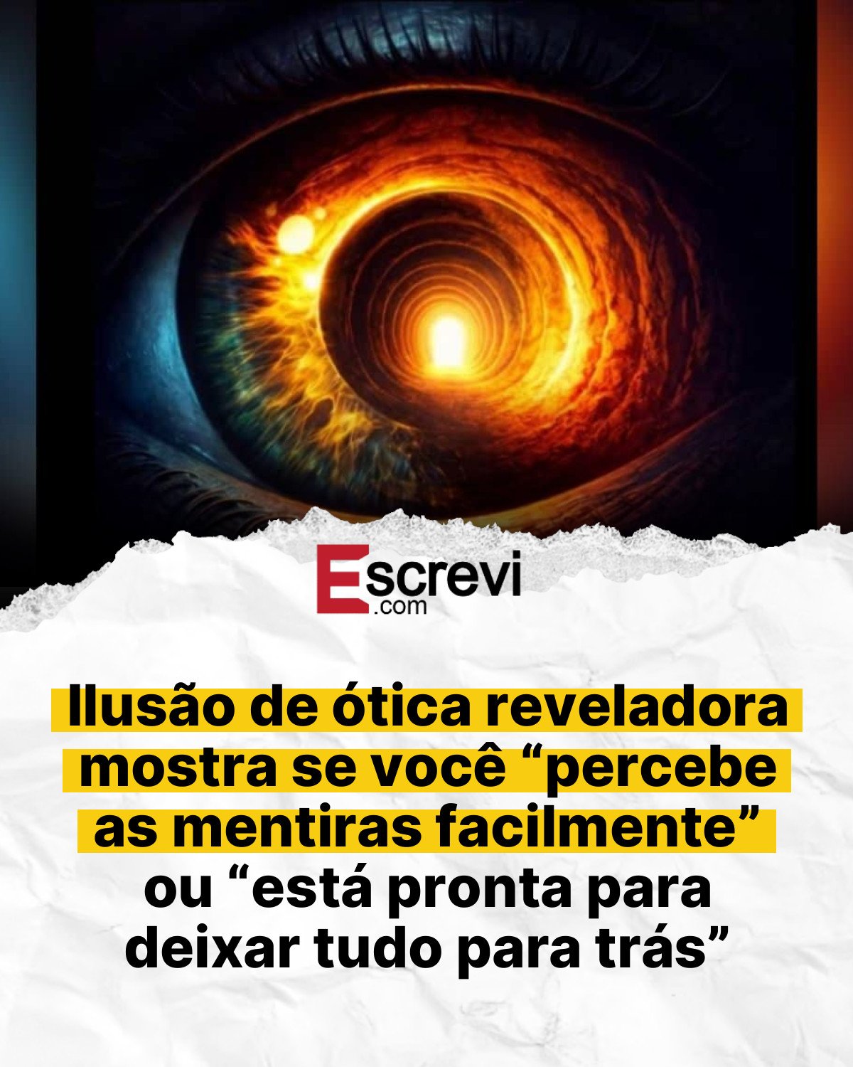 Ilusão de ótica reveladora mostra se você “percebe as mentiras facilmente” ou “está pronta para deixar tudo para trás” card branco