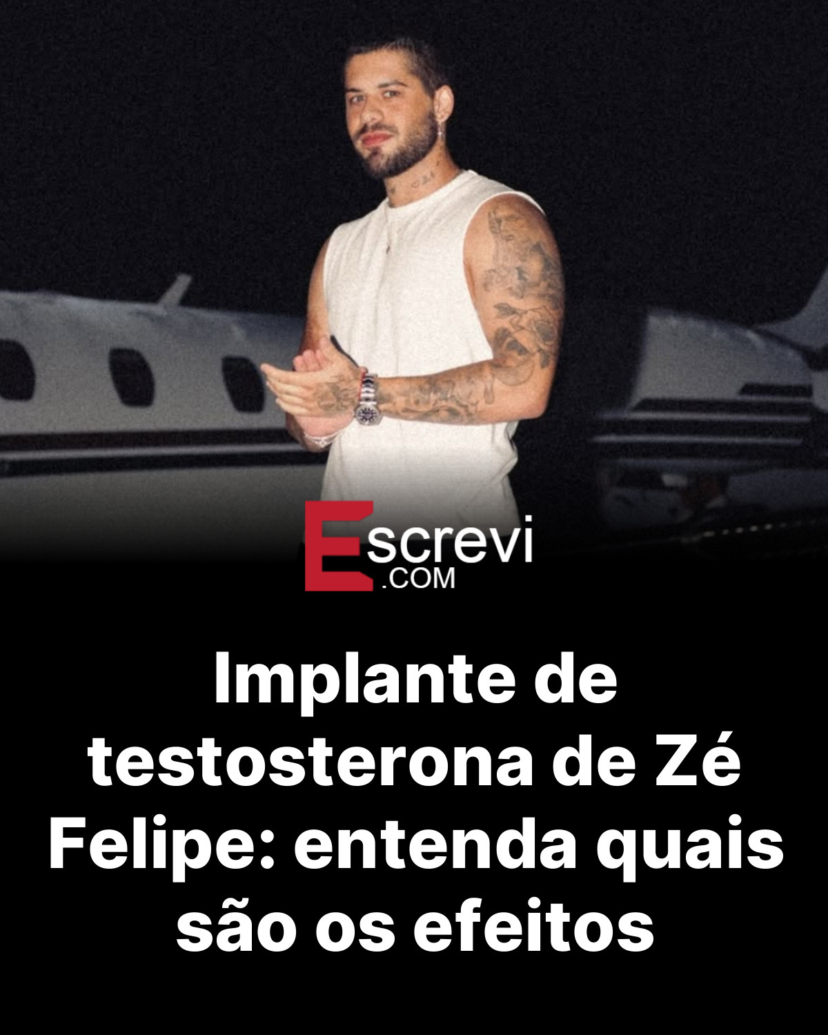 Implante de testosterona de Zé Felipe: entenda quais são os efeitos card preto