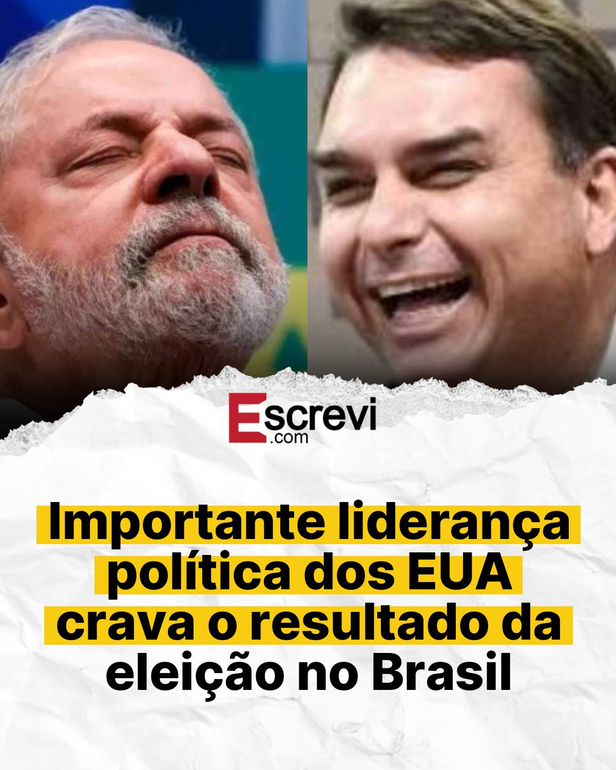 Importante liderança política dos EUA crava o resultado da eleição no Brasil card branco