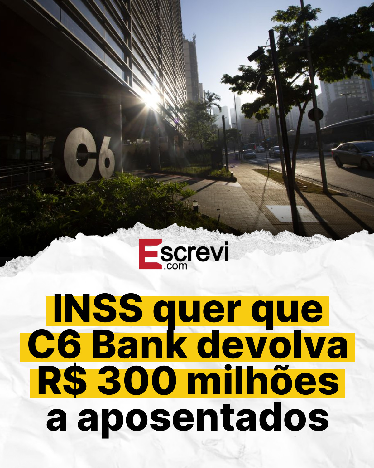 INSS quer que C6 Bank devolva R$ 300 milhões a aposentados card branco