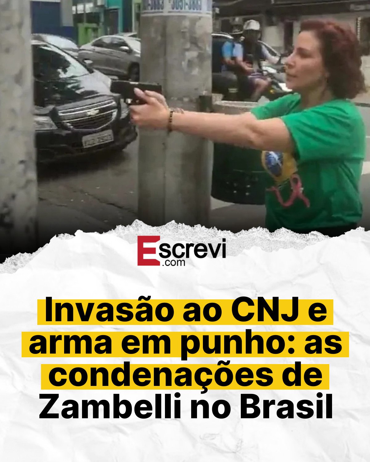 Invasão ao CNJ e arma em punho: as condenações de Zambelli no Brasil card branco