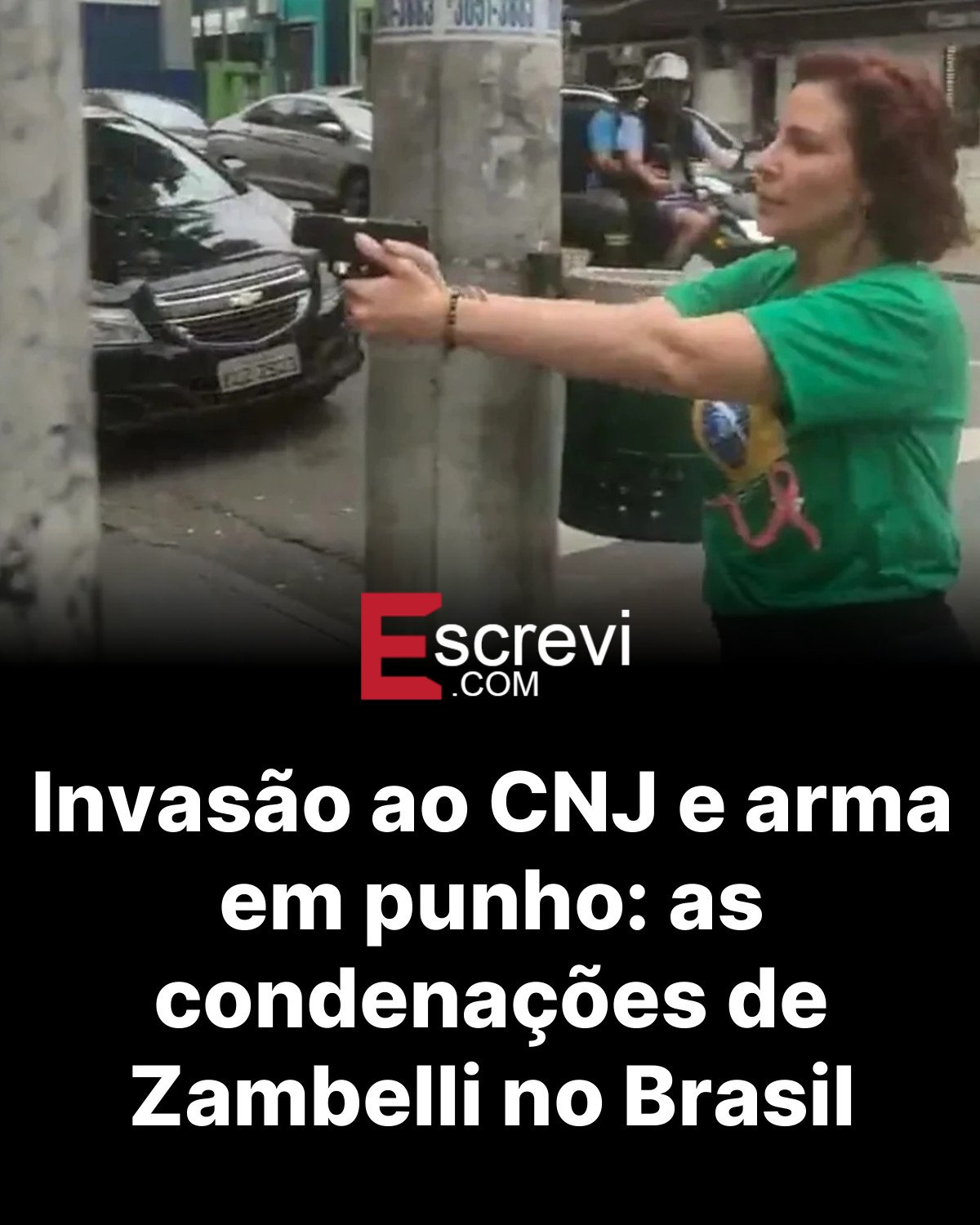 Invasão ao CNJ e arma em punho: as condenações de Zambelli no Brasil card preto