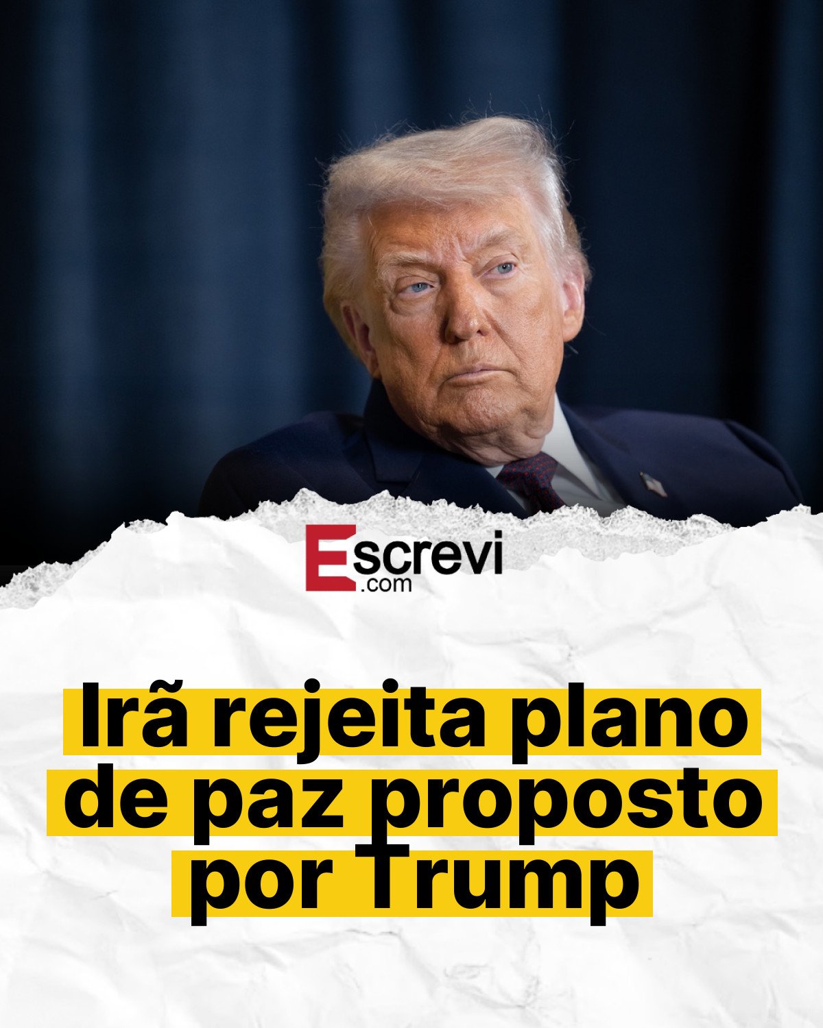 Irã rejeita plano de paz proposto por Trump card branco