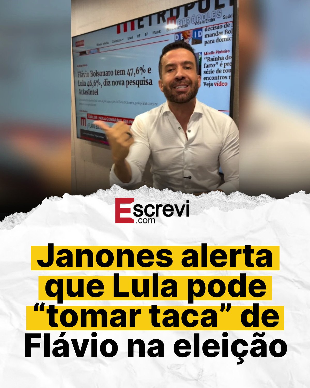 Janones alerta que Lula pode “tomar taca” de Flávio na eleição card branco