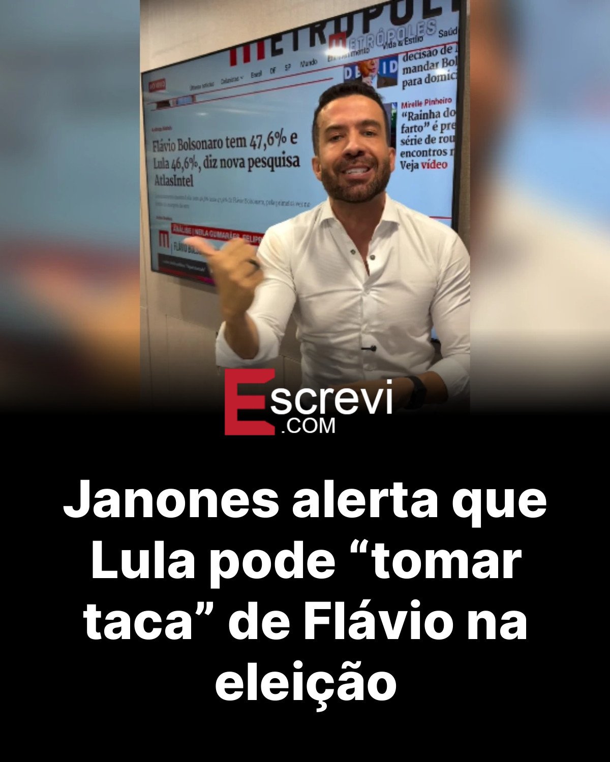 Janones alerta que Lula pode “tomar taca” de Flávio na eleição card preto