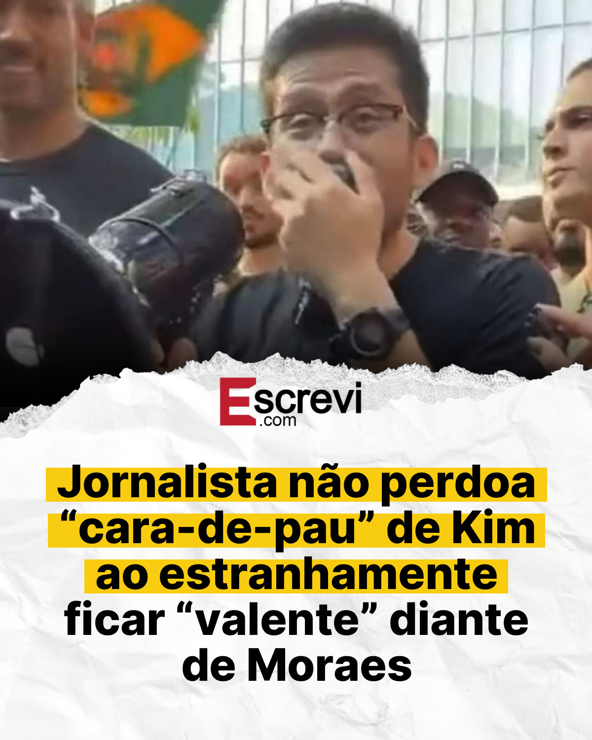 Jornalista não perdoa “cara-de-pau” de Kim ao estranhamente ficar “valente” diante de Moraes card branco