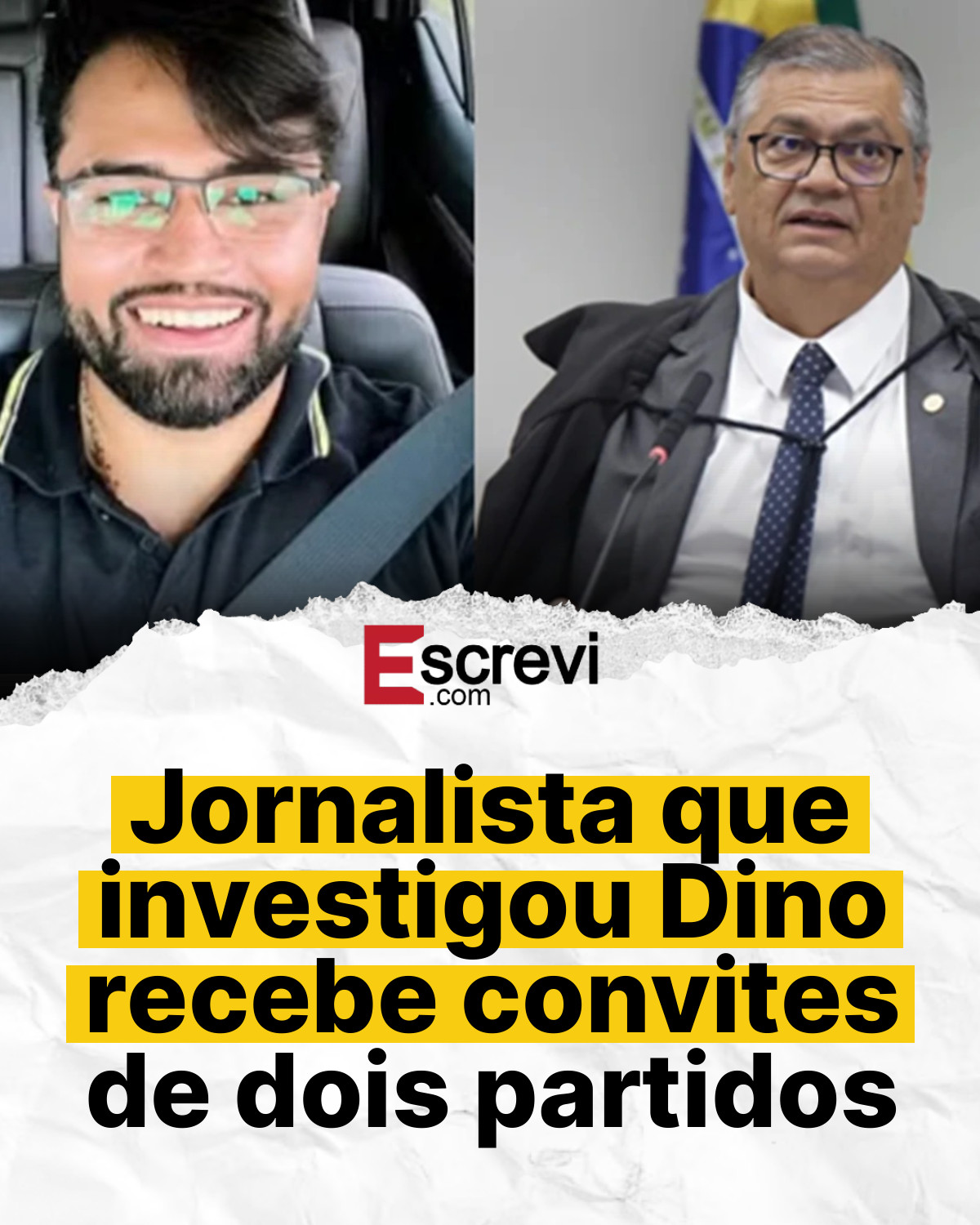 Jornalista que investigou Dino recebe convites de dois partidos card branco
