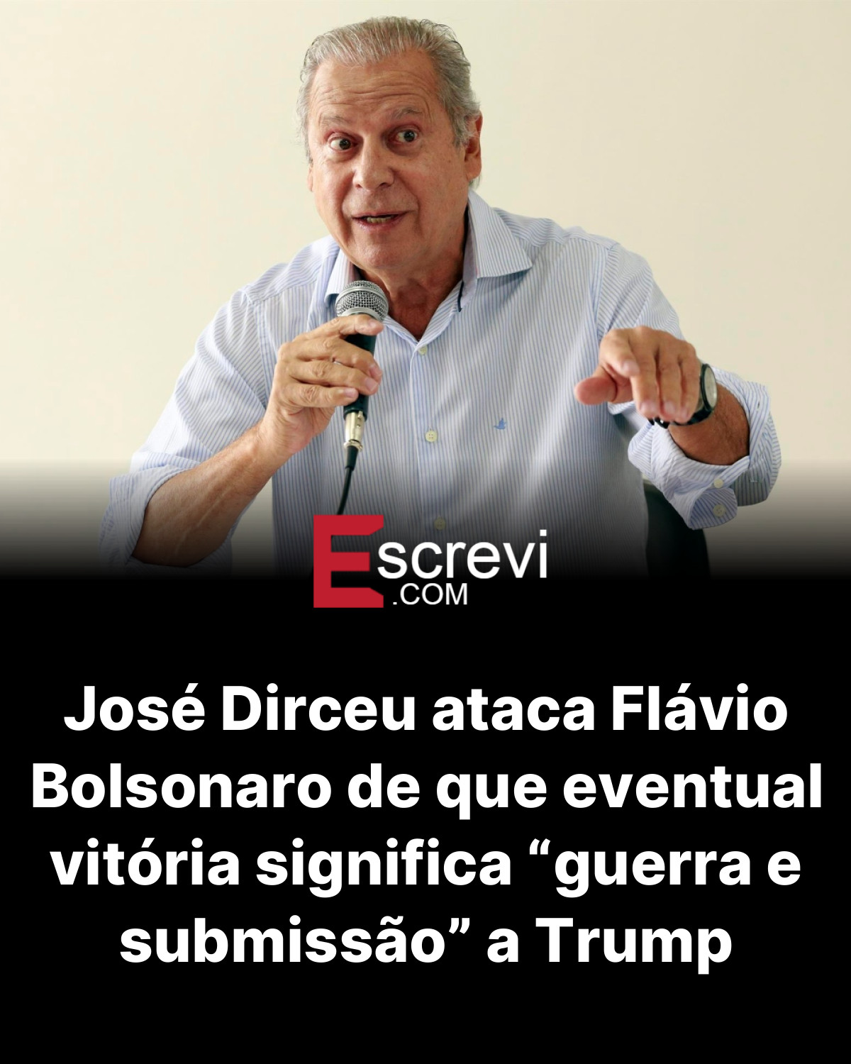 José Dirceu ataca Flávio Bolsonaro de que eventual vitória significa “guerra e submissão” a Trump card preto