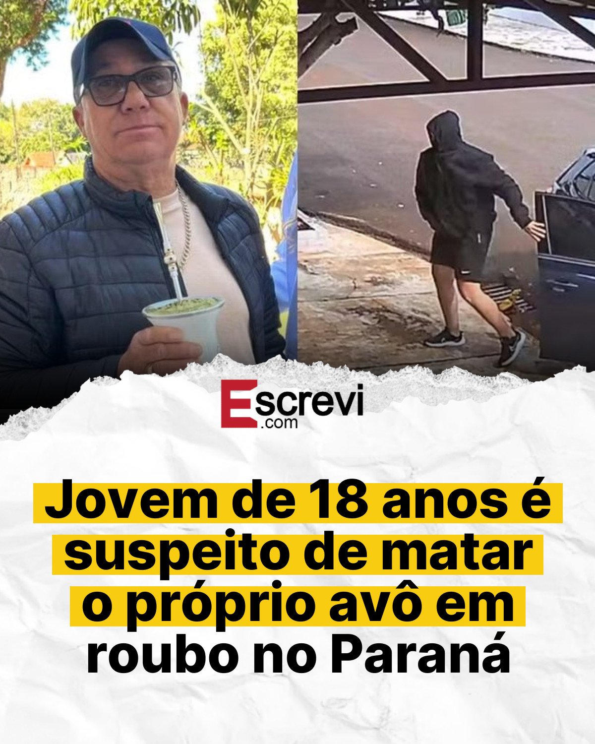 Jovem de 18 anos é suspeito de matar o próprio avô em roubo no Paraná card branco