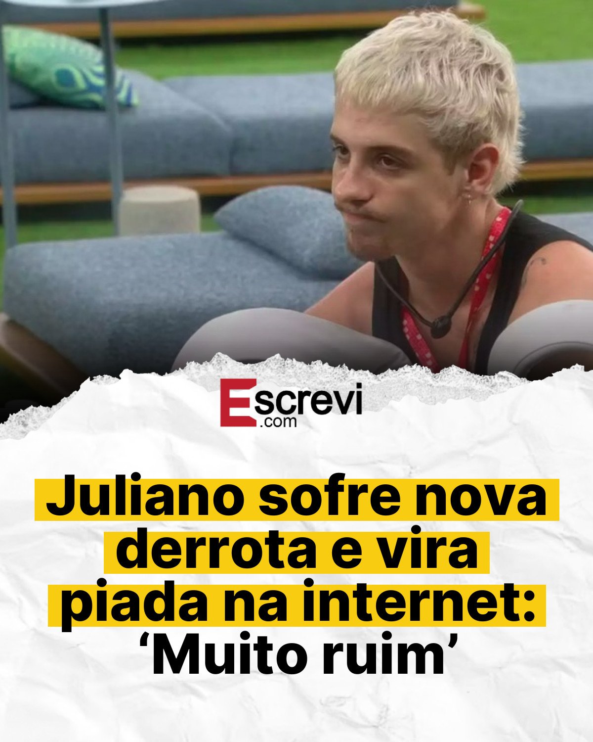 Juliano sofre nova derrota e vira piada na internet: ‘Muito ruim’ card branco