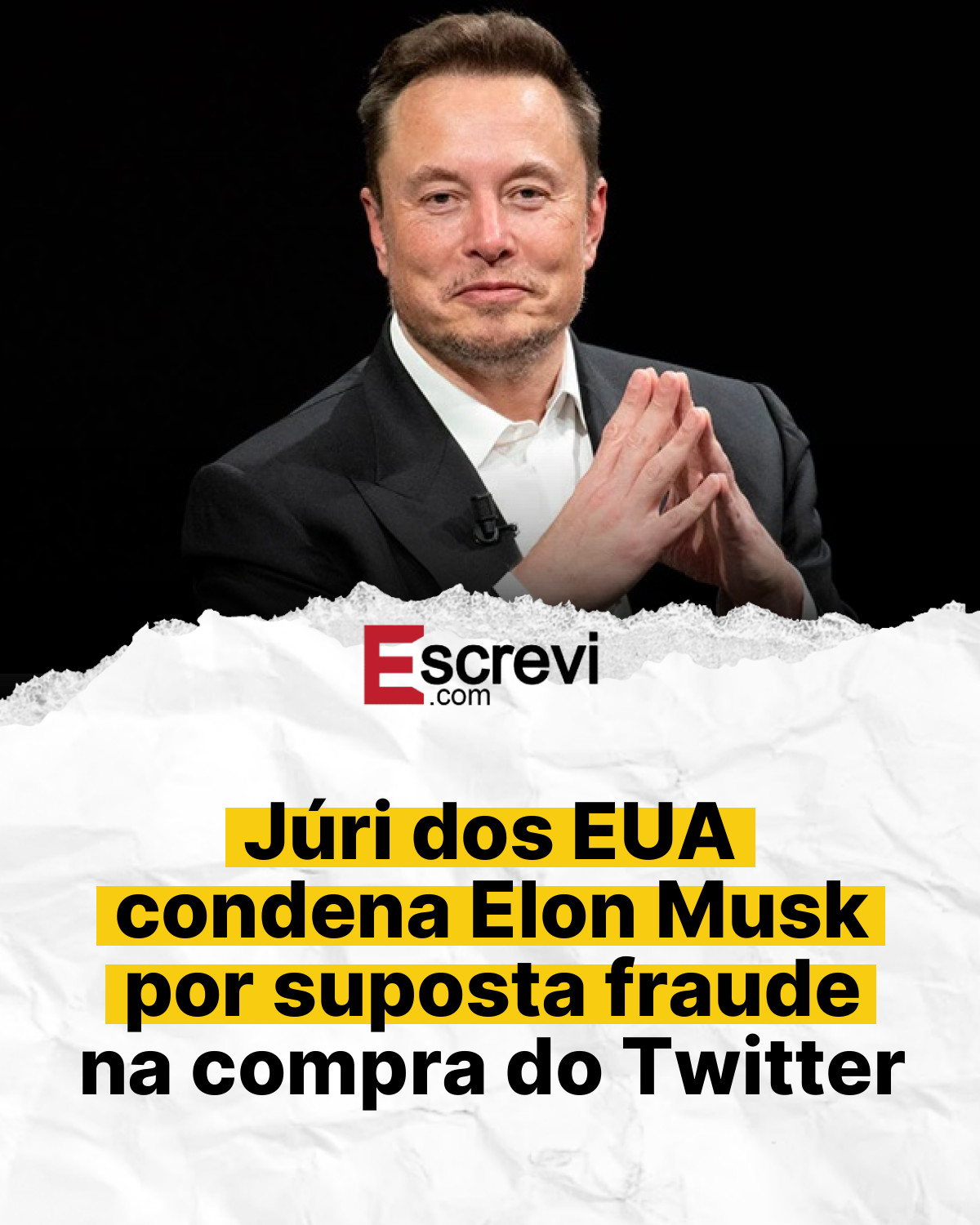Júri dos EUA condena Elon Musk por suposta fraude na compra do Twitter card branco