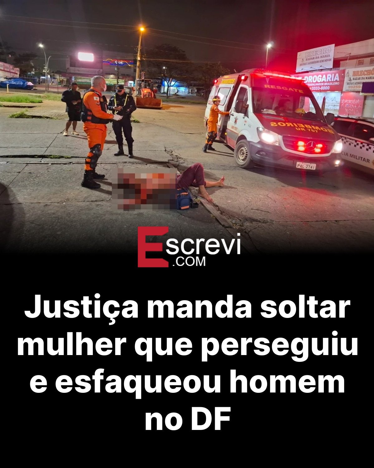 Justiça manda soltar mulher que perseguiu e esfaqueou homem no DF card preto