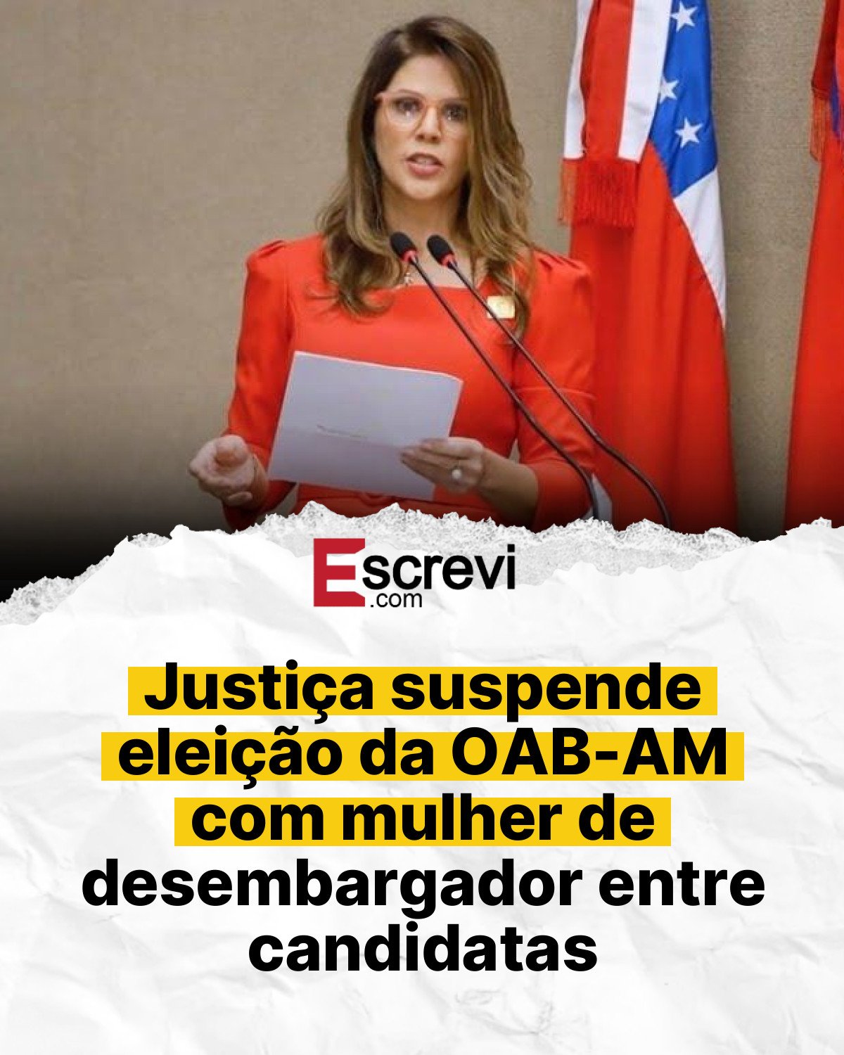 Justiça suspende eleição da OAB-AM com mulher de desembargador entre candidatas card branco