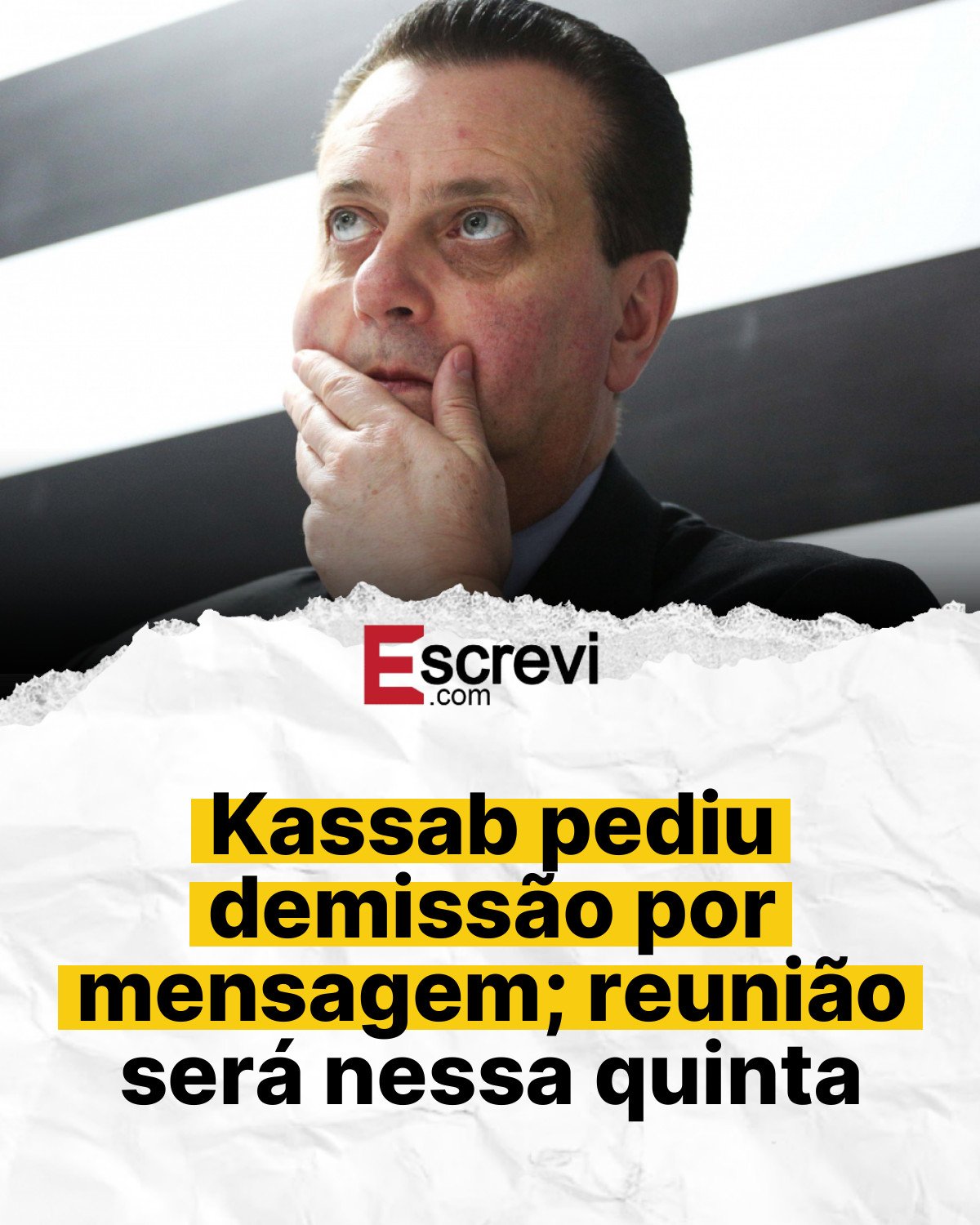 Kassab pediu demissão por mensagem; reunião será nessa quinta card branco