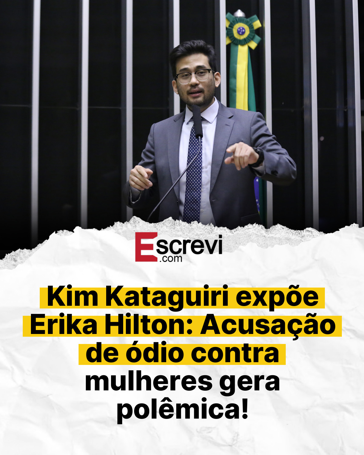 Kim Kataguiri expõe Erika Hilton: Acusação de ódio contra mulheres gera polêmica! card branco