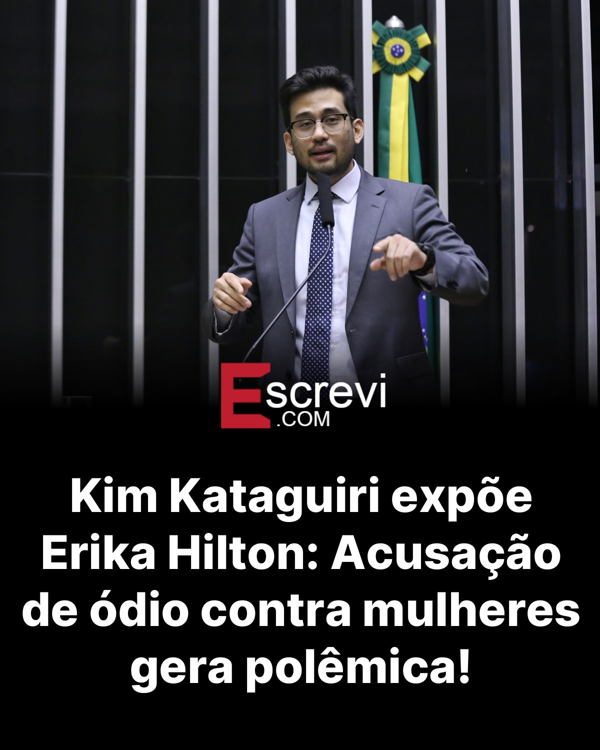 Kim Kataguiri expõe Erika Hilton: Acusação de ódio contra mulheres gera polêmica! card preto