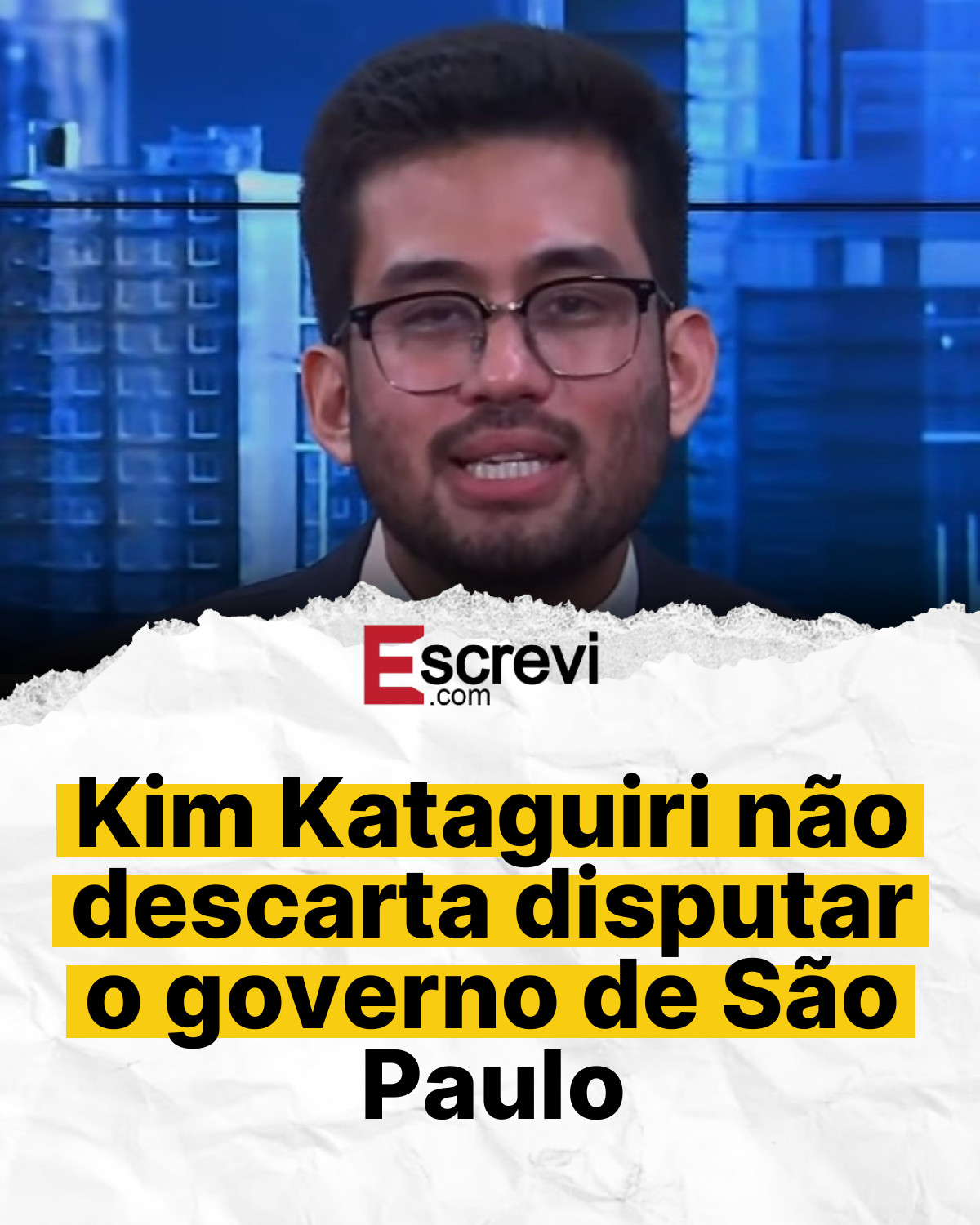 Kim Kataguiri não descarta disputar o governo de São Paulo card branco