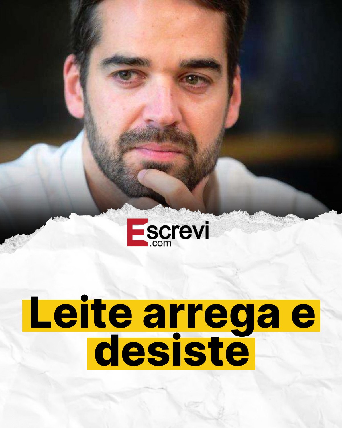 Leite arrega e desiste card branco