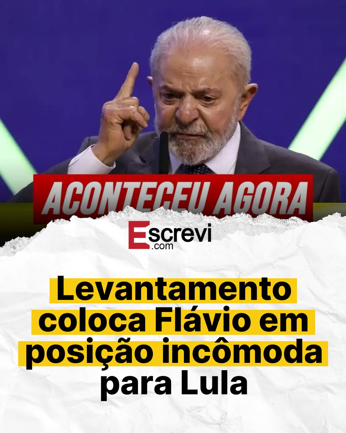 Levantamento coloca Flávio em posição incômoda para Lula card branco