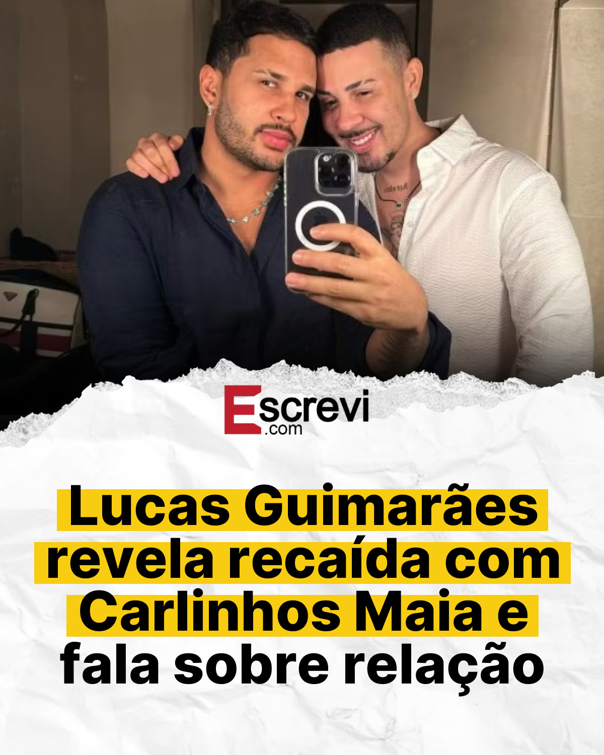Lucas Guimarães revela recaída com Carlinhos Maia e fala sobre relação card branco