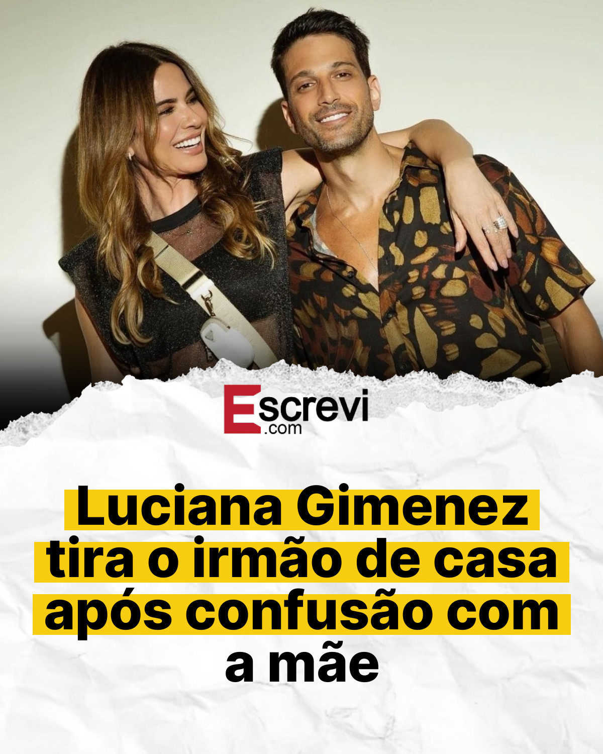 Luciana Gimenez tira o irmão de casa após confusão com a mãe card branco