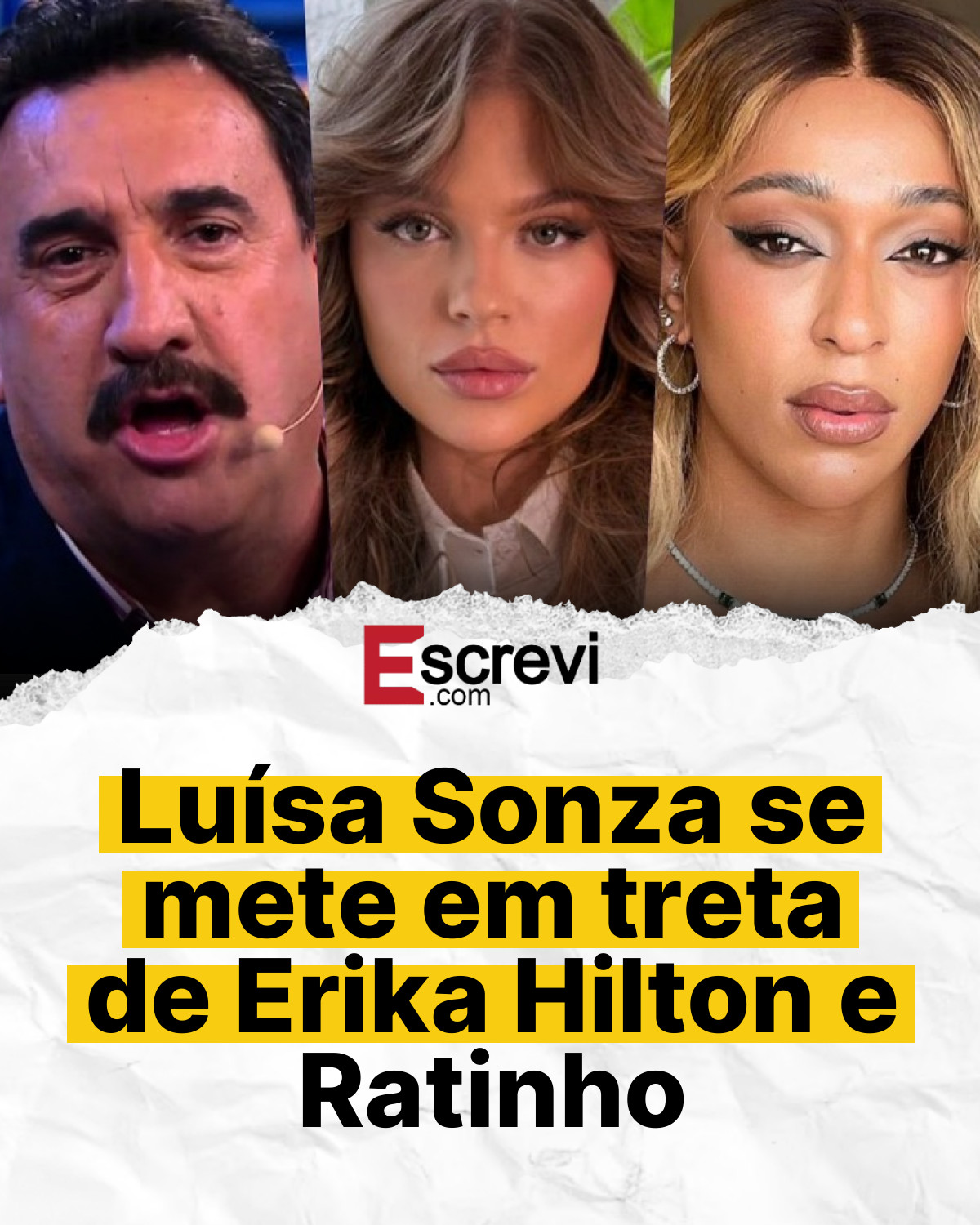 Luísa Sonza se mete em treta de Erika Hilton e Ratinho card branco