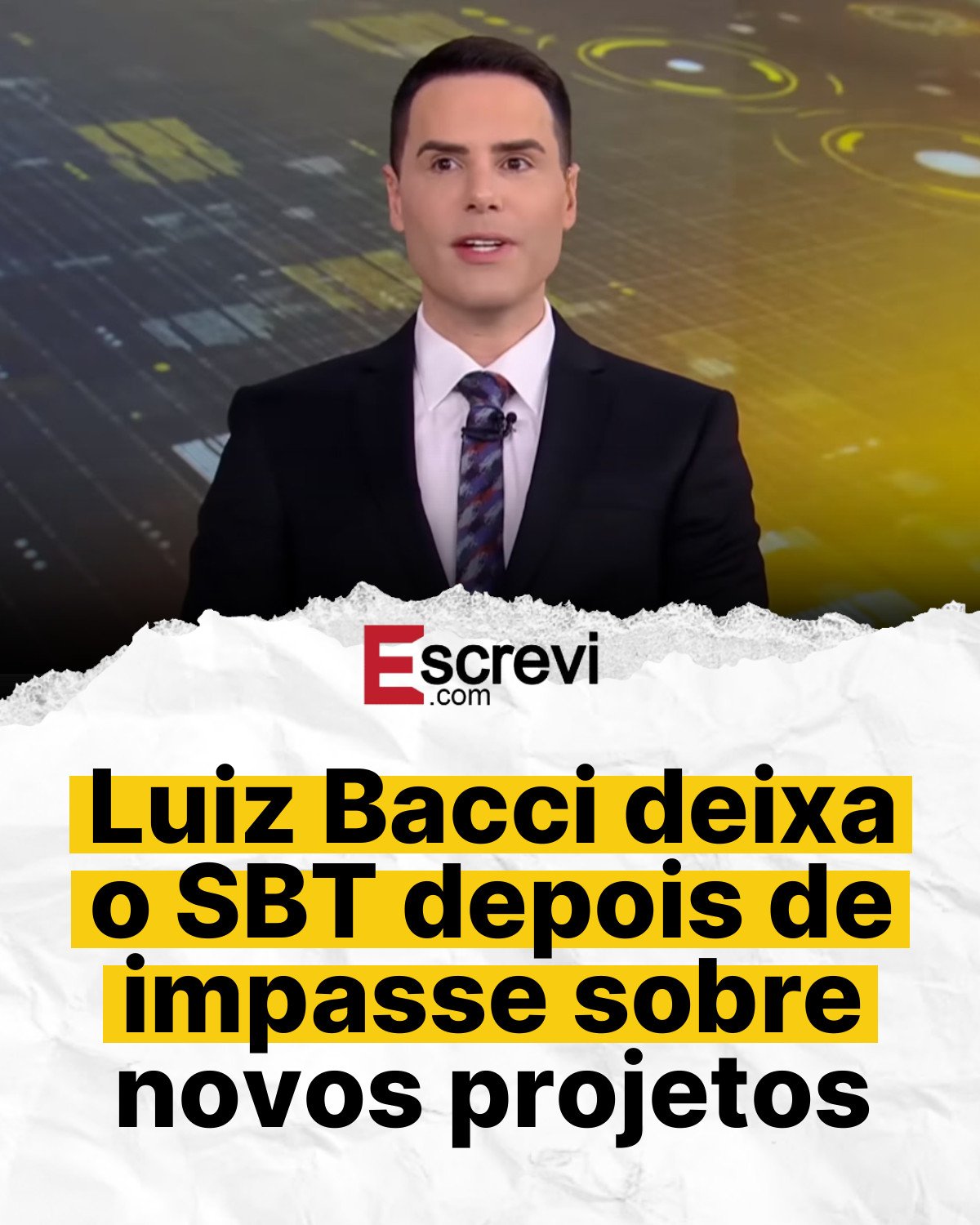Luiz Bacci deixa o SBT depois de impasse sobre novos projetos card branco