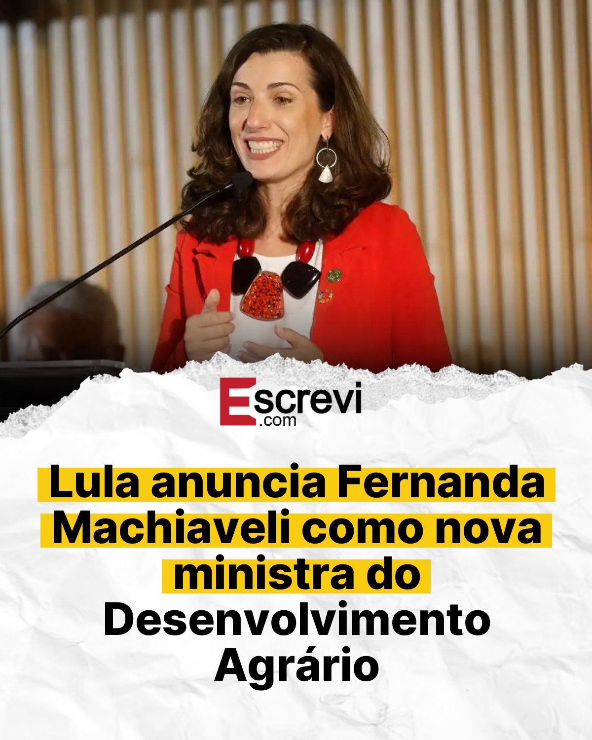 Lula anuncia Fernanda Machiaveli como nova ministra do Desenvolvimento Agrário card branco
