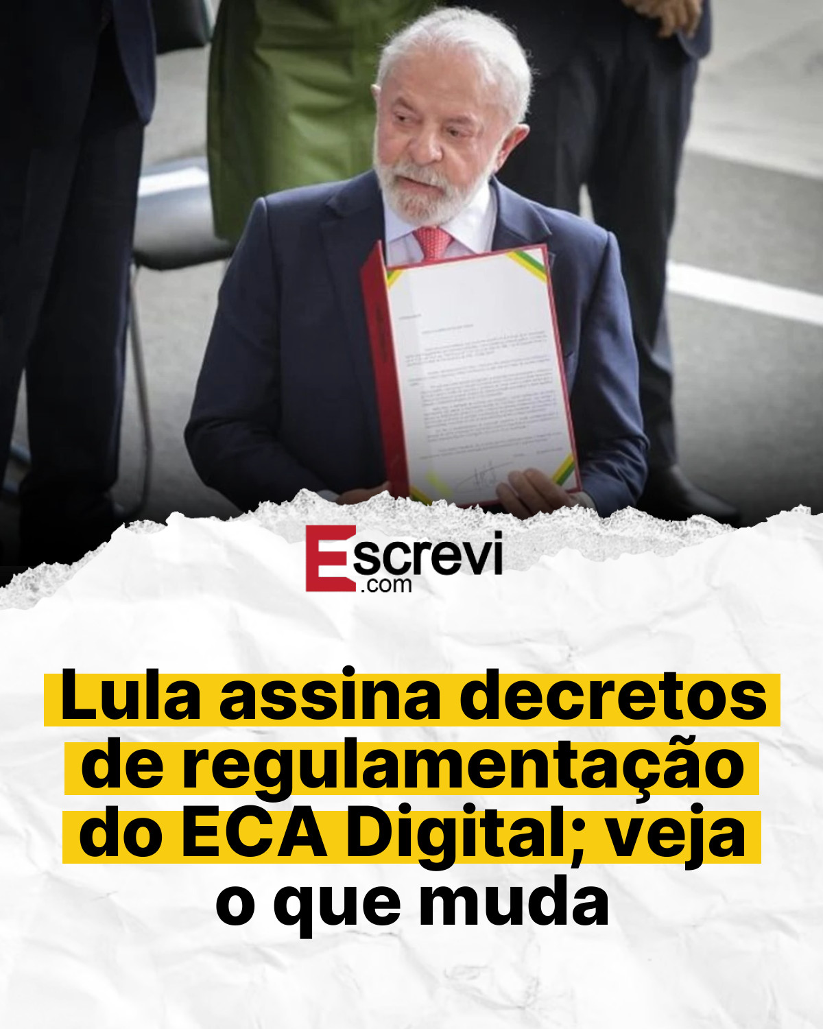 Lula assina decretos de regulamentação do ECA Digital; veja o que muda card branco