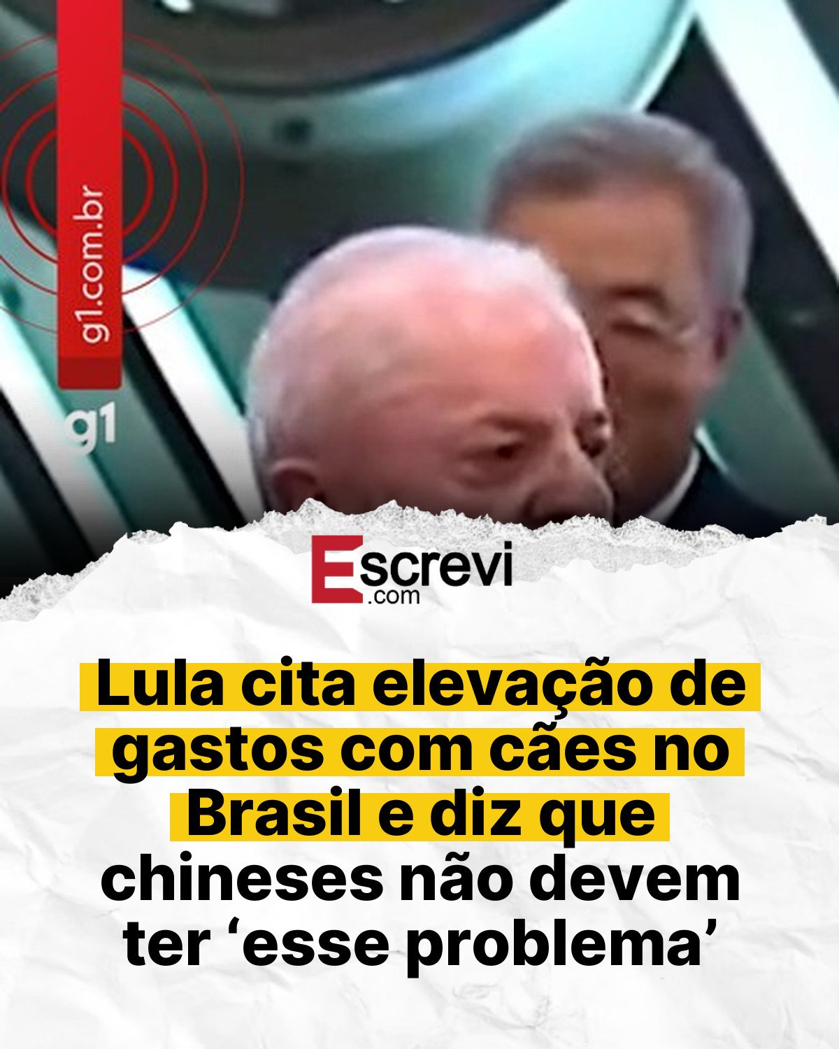 Lula cita elevação de gastos com cães no Brasil e diz que chineses não devem ter ‘esse problema’ card branco