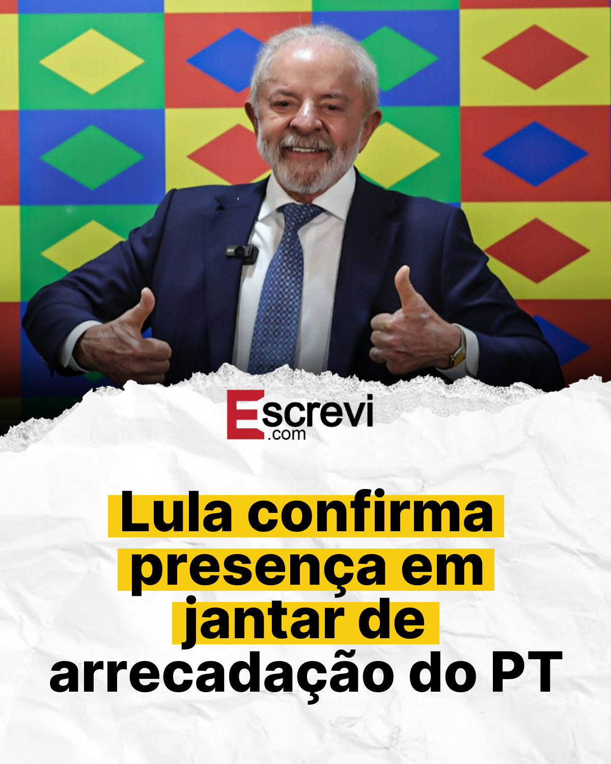 Lula confirma presença em jantar de arrecadação do PT card branco
